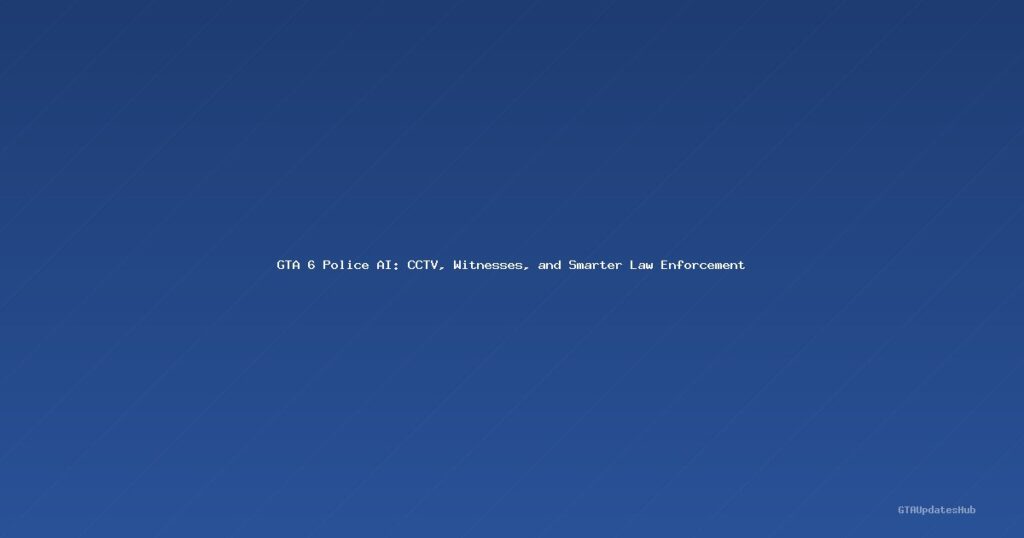GTA 6 Police AI: CCTV, Witnesses, and Smarter Law Enforcement
